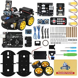 [マラソン期間中ポイント5倍]ELEGOO UNO R3スマートロボットカー V4.0 電子工作教育的おもちゃ、全年齢対象ロボット