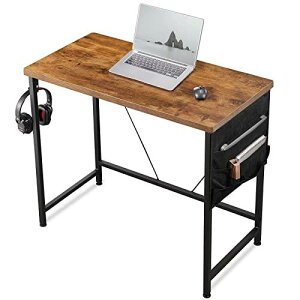 YeTom デスク 机 パソコンデスク pcデスク 幅80*奥行40cm シンプルワークデスク収納袋付き勉強机 フック付き学習机 オフィスデスク モニターアーム取付対応 組立簡単 テレワーク ビンテージ
