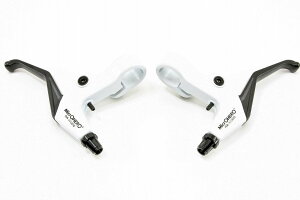 MicrOHERO 高剛性 軽量180g アルミ合金 V-ブレーキ ディスクブレーキ用 自転車 ブレーキレバー RA-320DG 2.5フィンガー コンパクト設計 ママチャリにもどうぞ! (ホワイト)