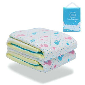 LittleForBig大人用オムツパンツ 可愛い絵柄【象ちゃん】おむつ 青 2枚入 L