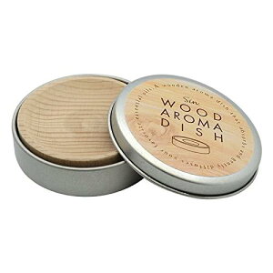 日本製 木製 アロマディッシュ 缶入り ブナ 直径50mm x 高さ15mm 無垢 アロマディフューザー