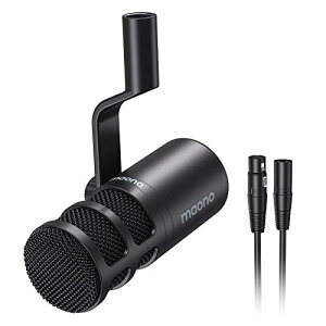 XLR マイク ダイナミックマイク ボーカルマイク 単一指向性 ポップフィルター内蔵 XLR-XLRケーブル接続 マイクスタンド付き オーディオミキサー/サウンドカード/音響機械向け ライブ配信/ゲー