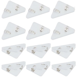 コーナークリップ 文房具 三角クリップ ブッククリップ 12個入 透明色 ペーパークリップ 再利用可能 書類 試験紙 領収書整理 学校 業務用 事務用品 (透明白)