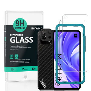 Ibywind KXtB Xiaomi 11 Lite 5G NE/Mi 11 Lite 5G/4G p KX ی tB 2Zbg JYve N^[t(ޗ) wʕیtBt ȒPLbgt