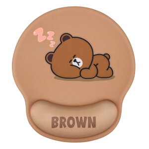 Newseego マウスパッド リストレスト 一体型マウスパッド 低反発リストレス 人間工学 手首クッション 滑り止め 水洗い 耐久性良い 手首 疲労軽減 ゲーム 仕事用 ブラウン熊 おしゃれ - ブラウ