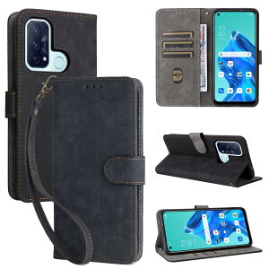 OPPO Reno5 A ケース 手帳型 カバー 財布型 高級PUレザー カード収納スタント機能/耐衝撃/耐摩擦/全面保護/薄型/マグネット開閉 防水 ノート型 人気 おしゃれ 男女兼用 OPPO Reno5 A ブラック