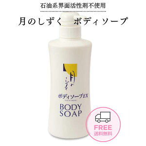 月のしずく ボディソープ 500mL 送料無料 しっとりと洗い上げる 肌にやさしい 自然派 ボディソープ 無添加 ボディソープ スキンケア ボトル 保湿 乾燥 肌に優しい 敏感肌 敏感 弱酸性 包装不