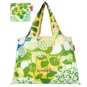 ショッピングバッグ 「Annabelle」中村メグミ デザイナーズジャパン エコバッグ 紫陽花 あじさい 折りたたみ おしゃれデイリーバッグ サブバッグ レジカゴ レジ袋型 大きめ 大容量 ラッピング