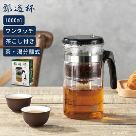 ティーポット 急須 1L 茶こし付き 正規品 耐熱 水筒 水差し 茶壺 プラスチックポット 130℃まで耐熱可能 透明 クリア お茶 紅茶 茶器 茶杯 【飄逸杯】 【台湾エクセレンス】 【送料無料】 【台湾直送】