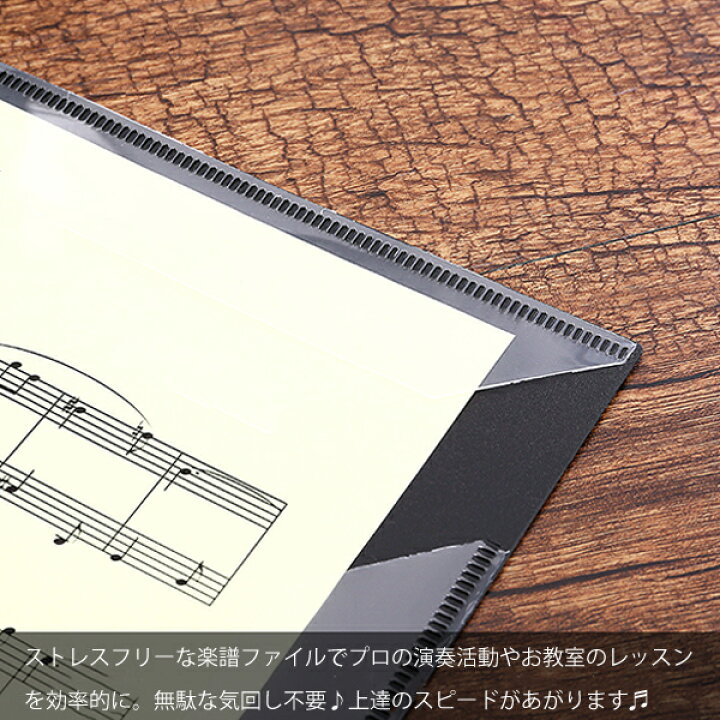 激安人気新品 楽譜ファイル 演奏 レッスン 楽譜 黒 A4 バインダー 40ページ 書き込み可