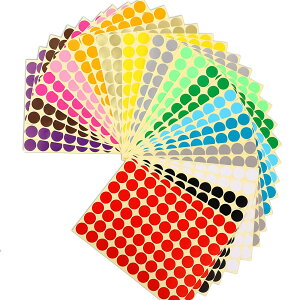 カラーラベル 丸シール カラーシール 16色 業務用 カラー丸ラベル 円形型 ご褒美シール 丸型 カラーラベル ステッカー 事務用品 オフィス用 光沢コート紙 シール 丸 小さい 大量 1000円