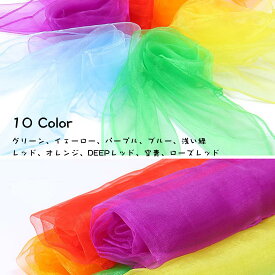 リトミックスカーフ シフォン シフォンスカーフ 10枚セット リトミック スカーフ 子ども おもちゃ ダンス リハビリ 介護 体操 赤ちゃん リズム運動 リトミックダンススカーフ カラフル 知育 布 モンテッソーリ シルクスカーフ