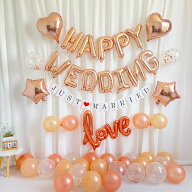 結婚式 バルーン ハッピーウェディング 風船 HAPPY WEDDING ピンクゴールド ウェディング 飾り ハッピー…