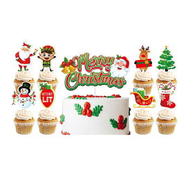 クリスマス Christmas ケーキトッパー 9点セット xmas ケーキ飾り merry christmas メリークリスマス クリスマスケーキ ケーキ デコレーション 飾り パーティーグッズ オーナメント cake パーティ お祝い 撮影小物 インスタ プレゼント クリスマスサンタクロース