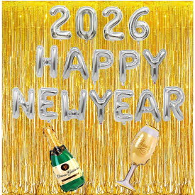 2026 新年会 飾り付け HAPPY NEW YEAR シャンパン ワインガラス バルーン 数字 バルーン 新年 お正月 飾り付け　新年会　忘年会 お祝い 卒業式 卒園式 入学式 入園式 パーティー 風船 数字 アルミバルーン カウントダウン お祭り 大晦日 新年 ニューイヤー 年始め 元旦