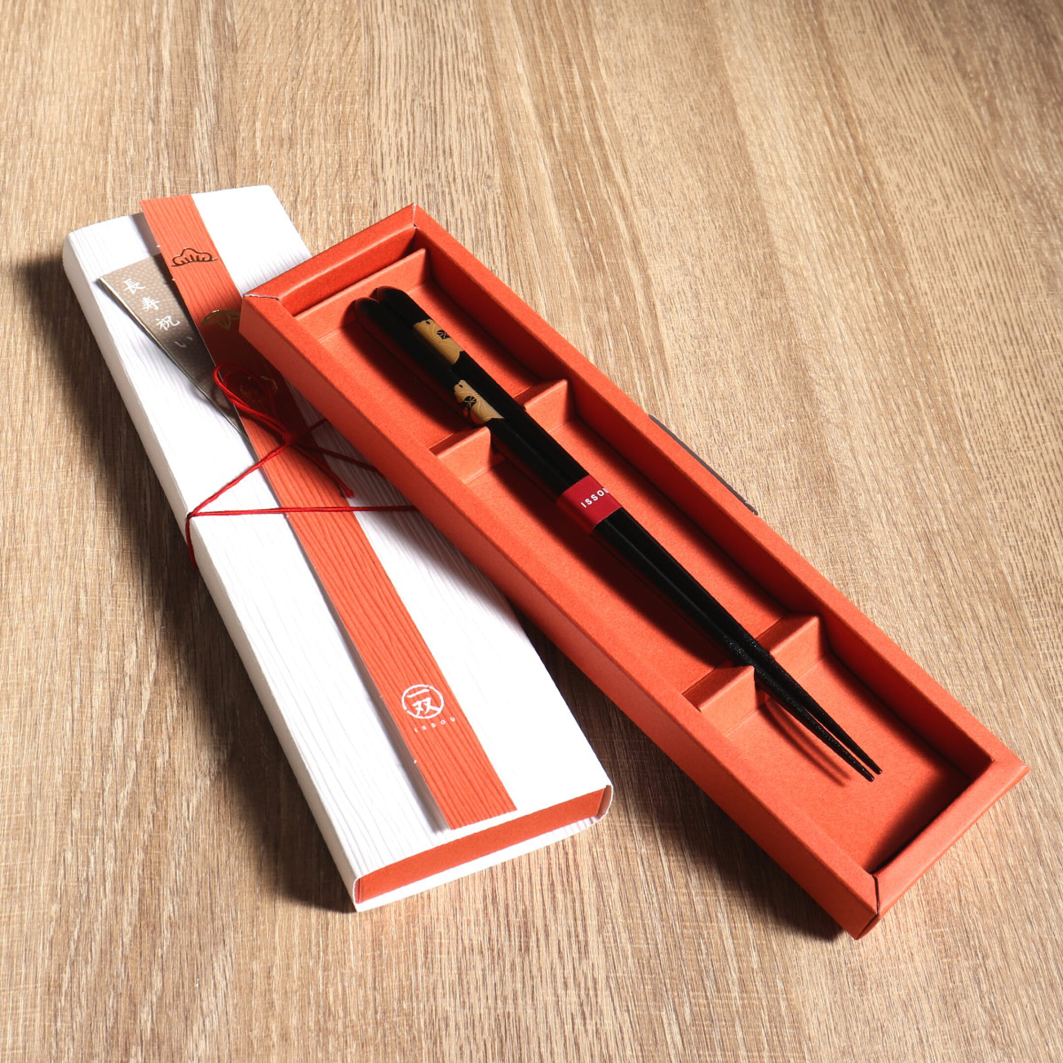 一双（いっそう）【長寿祝い】めでた箸 縁起袋（えんぎぶくろ）