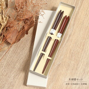 箸 夫婦箸 匠技 五角 面取り 2膳 川上商店 紙箱入り 国産 日本製 日本橋 江戸唐木箸 EDOKARAKIBASHI 漆 うるし 五角形 五角形箸 木箸 おしゃれ お揃い 和モダン シンプル ナチュラル 合格祈願 ペア