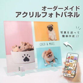 【限定クーポン】 フォトフレーム 名入れ【 アクリル フォトパネル A06 】ペット メモリアル 位牌 遺影 仏具 仏壇 供養 お供え ペット グッズ かわいい 犬 猫 写真 プリント プレゼント オリジナル グッズ ギフト 文字入れ 写真立て 誕生日 パネル フォト うちの子