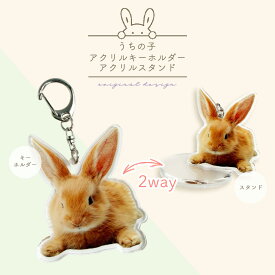 ★1つプレゼント★ 【 2way / 無料台座付 / 両面印刷 】 ウサギ うさぎ ペット 写真 キーホルダー メモリアル オリジナル プリント オーダーメイド 犬 猫 子供 プレゼント かわいい うちの子 グッズ 思い出 写真入り 名入れ アクスタ アクキー フォト P10