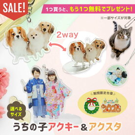 ★1つプレゼント★ 【 2way / 無料台座付 / 両面印刷 】【 アクリル キーホルダー ペット 写真 キーホルダー メモリアル オリジナル プリント オーダーメイド 犬 猫 子供 プレゼント かわいい うちの子 グッズ 思い出 写真入り 名入れ アクスタ アクキー フォト【P10 】