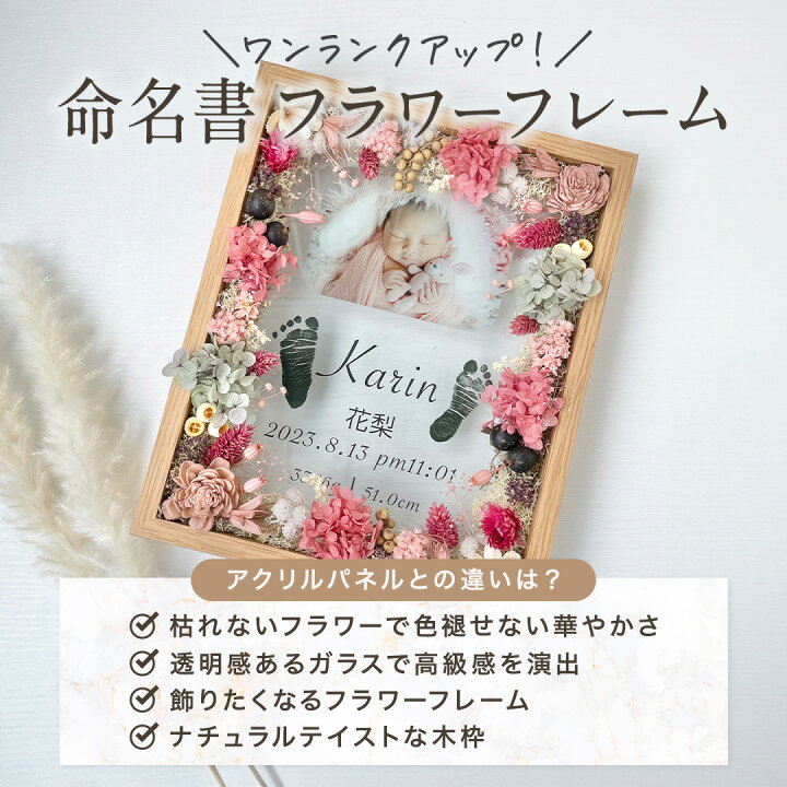 楽天市場】☆ レビュー特典 1,000円クーポン ☆【 命名書 flower flame 