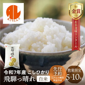 【数量限定】《11月より順次発送予定》令和7年産 こしひかり 飛騨っ晴れ 5kg 10kg アグリランド 金賞受賞農家 新米 米 こめ コメ 送料無料 農家直送 コシヒカリ 5キロ 10キロ お米 岐阜県 飛騨高山 生活応援 単一原料米 産地直送 直送 米10キロ送料無料 農家 直販サイト