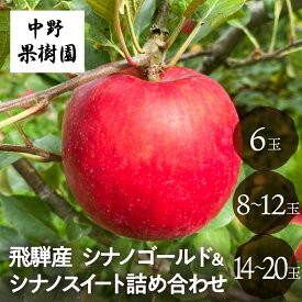 ≪ 予約販売中 ≫《11月より発送予定》りんご 2種 詰め合わせ 6玉 8〜12玉 14〜20玉 シナノスイート シナノゴールド 令和8年産 2026年産 2026 年発送 リンゴ 林檎 フルーツ 飛騨高山 贈答 旬 果物 送料無料 中野果樹園 産地直送 岐阜県 岐阜