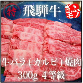 ■送料込■飛騨牛バラ（カルビ）焼肉　300g　4等級