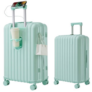 TANOBIスーツケース キャリーバッグ 機内持ち込み 軽量 S/M/Lサイズ USBポート付き ドリンクホルダー付き ダブルキャスター スマホスタンド スムーズ 静音 かわいい 1日3日用 4〜7日用 8〜14日 電