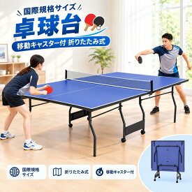 【国際規格サイズ】卓球台セパレート式移動キャスター付家庭用サイズファミリー組立式壁打ち折りたたみ式家庭用体育館学校
