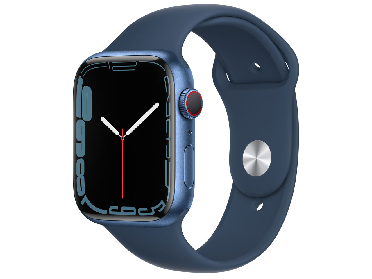 Apple アップル MKJT3J A Watch 最大59％オフ！ 7 Series 激安通販新作 アビスブルースポーツバンド GPS+Cellularモデル 45mm
