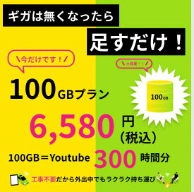 GiGaCharge Wi-Fi ギガチャージWiFi 専用100GB 追加GB