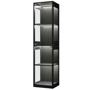 �y7�F����LED���� �X�����݌v�zOSJ �R���N�V�����P�[�X 4�i �����K���X 40×35×160cm �z���C�g/�u���b�N �R���p�N�g �ǖʎ��[ �t�B�M���A ������ �C���e���A