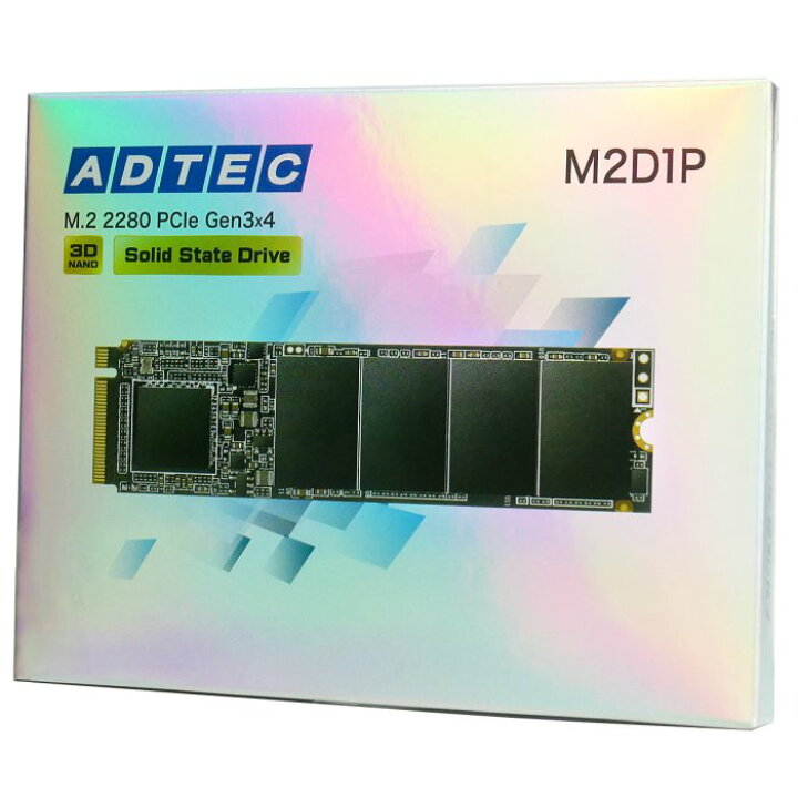 3D NAND SSD M.2 1TB NVMe PCIe Gen3x4 (2280) ADTEC ADC-M2D1P80-1TB【3D  NAND フラッシュ 換装 3D-NAND TLC M.2 (NGFF) 2280 SSD アドテック】 ギガメディア