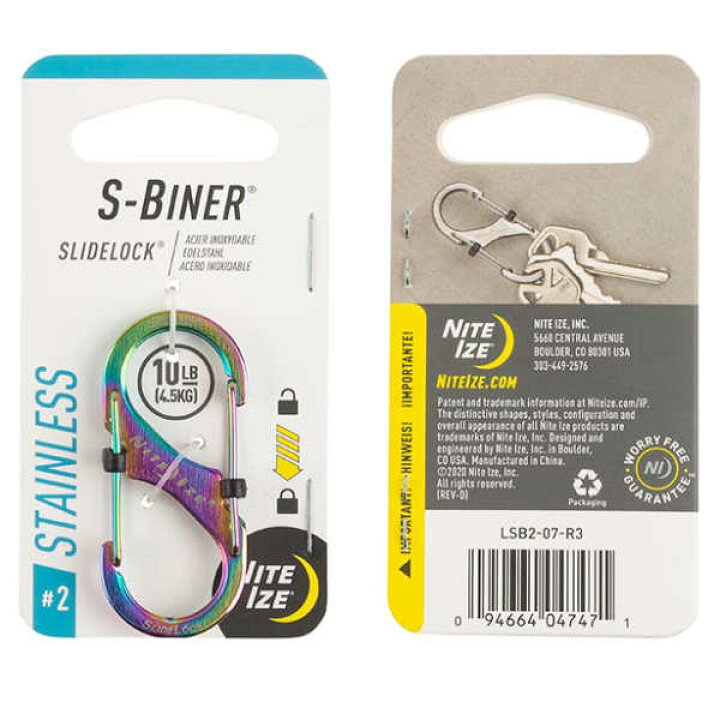 Nite Ize LSBA4-10-R6 S-Biner SlideLock Dual Locking Carabiner, Size #4, Red