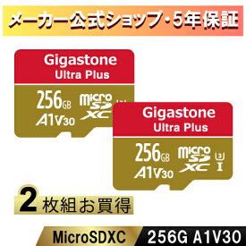 Nintendo Switch確認済【保証5年】Gigastone マイクロSDカード 256GB 2枚セット SDXC microSD microsdカード メモリーカード A1 V30 UHS-I U3 クラス10 Ultra HD 4K 超高速100MB/s ビデオ録画 一眼レフカメラ スマホ データ保存 ドローン ギガストーン