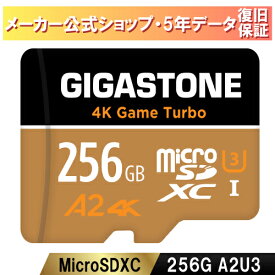 数量限定！【5年データ復旧保証】Gigastone マイクロSDカード 256GB SDXC microSD microsdカード メモリーカード A2 V30 UHS-I U3 クラス10 Ultra HD 4K 超高速100MB/s ビデオ録画 一眼レフカメラ スマホ データ保存 ドローン Nintendo Switch GoPro 確認