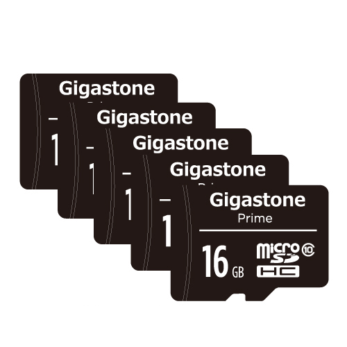値下げ数量限定！Gigastone マイクロSDカード 16GB 5枚セット SDHC クラス10  メモリーカード microSD SDカード ビデオ デジタルカメラ Gopro 撮影 SDアダプター 送料無料