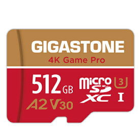 新商品発売！【保証5年】Gigastone マイクロSDカード 512GB A2 V30 Ultra HD 4K 超高速100MB/s ビデオ録画 一眼レフカメラ SDカード ドローン microsd 512GB スマホ メモリーカード SDXC UHS-I U3 Class10 SDアダプタ付 Nintendo Switch GoPro確認済 ギガストーン