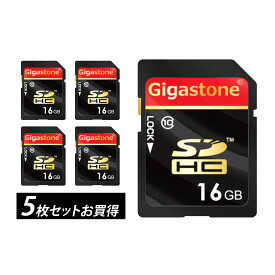 【保証5年】Gigastone SDカード 16GB 5枚セット SDHC メモリーカード クラス10 4K ビデオカメラカメラ sdカード 超高速 一眼レフカメラ デジカメラ sdカード 一眼レフ sdカード デジタルカメラ デジカメ sdカード ギガストーン