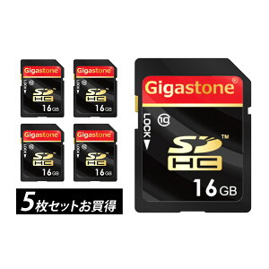 【保証5年】Gigastone SDカード 16GB 5枚セット SDHC メモリーカード クラス10 4K ビデオカメラカメラ sdカード 超高速 一眼レフカメラ デジカメラ sdカード 一眼レフ sdカード デジタルカメラ デジカ