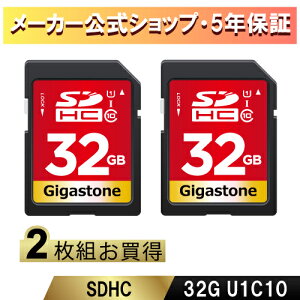 yۏ5NzGigastone SDJ[h 32GB 2Zbg SDHC [J[h NX10 V10 UHS-I U1 J sdJ[h  80 MB/s ჌tJ 4K Ultra HD Be  fWJ sdJ[h ჌t fW^J