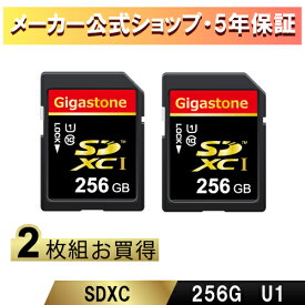 【保証5年】Gigastone SDカード 256GB 2枚セット SDXC メモリーカード UHS-I U1 クラス10 ビデオカメラ sdカード 超高速 80MB/s SDXC 4K Ultra HD デジカメラ 一眼レフ デジタルカメラ 一眼レフカメラ 4kビデオカメラ アクションカメラ ギガストーン