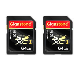 【安心保証5年】Gigastone SDカード 64GB 2枚セット SDXC メモリーカード UHS-I U1 クラス10 ビデオカメラ sdカード 超高速 80MB/s 4K Ultra HD 撮影 デジカメ 一眼レフ デジタルカメラ 一眼レフカメラ 4kビデオカメラ アクションカメラ ギガストーン