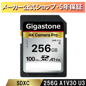 【保証5年】Gigastone SDカード 256GB SDXC メモリーカード UHS-I U3 クラス10 ビデオカメラ sdカード 超高速 100MB/s SDXC 4K Ultra HD デジカメラ 一眼レフ デジタルカメラ 一眼レフカメラ 4kビデオカメラ アクションカメラ ギガストーン