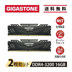 GIGASTONE fXNgbvPCpGame Pro Black DDR4 16GBx2 (32GB) DDR4-3200MHz PC4-25600 CL16 1.35V 288 Pin Unbuffered Non-ECC UDIMM Memory Module For Gaming Desktopyۏ+5Nۏ zMKXg[