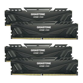 GIGASTONE デスクトップPC用メモリGame Pro 黒Black DDR4 16GBx4枚 (64GB) DDR4-3200MHz PC4-25600 CL16 1.35V 288 Pin Unbuffered Non-ECC UDIMM Memory Module For Gaming Desktop【相性保証+5年保証 】ギガストーン
