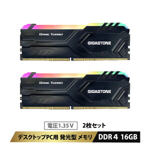 GIGASTONE^fXNgbvPCp RGB Game Turbo Black DDR4 16GBx2 (32GB) DDR4-3200MHz PC4-25600 CL16 1.35V 288 Pin Unbuffered Non-ECC UDIMM Memory Module For Gaming Desktopyۏ+5Nۏ zMKXg[