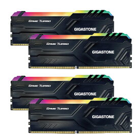 GIGASTONE発光型デスクトップPC用メモリ RGB Game Turbo 黒Black DDR4 16GBx4枚 (64GB) DDR4-3200MHz PC4-25600 CL16 1.35V 288 Pin Unbuffered Non-ECC UDIMM Memory Module For Gaming Desktop【相性保証+5年保証 】ギガストーン