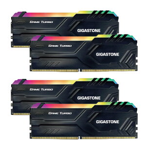 GIGASTONE^fXNgbvPCp RGB Game Turbo Black DDR4 16GBx4 (64GB) DDR4-3200MHz PC4-25600 CL16 1.35V 288 Pin Unbuffered Non-ECC UDIMM Memory Module For Gaming Desktopyۏ+5Nۏ zMKXg[